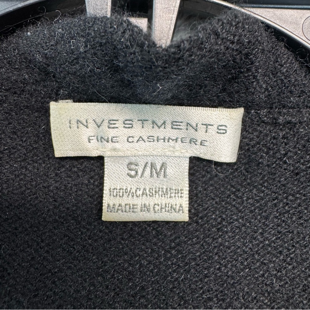 Fine Cashmere Invesements Black Open Cardigan Size S/M - Picture 3 of 8